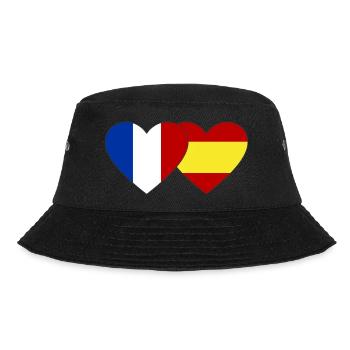 France Espagne Drapeau Mains Coeur Forme - Bob - noir - Devant - Lela (165cm)