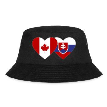 Kanada Slowakei Flagge Herz - Bucket Hat - Schwarz - Vorne - Lela (165cm)