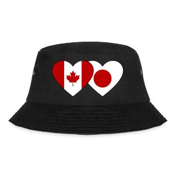 Canada Japan Flag Heart - Bucket Hat - black - Front - Lela (165cm)
