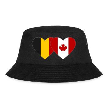 Belgien Kanada Flagge Herz - Bucket Hat - Schwarz - Vorne - Lela (165cm)
