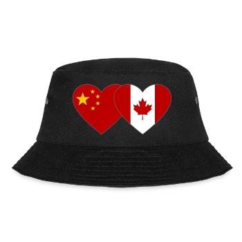 Drapeau de la Chine et du Canada Coeur - Bob - noir - Devant - Lela (165cm)