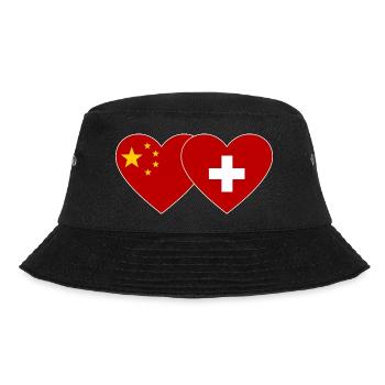Chine Suisse Drapeau Mains Coeur Forme - Bob - noir - Devant - Lela (165cm)