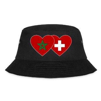 Maroc Suisse Drapeau Coeur - Bob - noir - Devant - Lela (165cm)