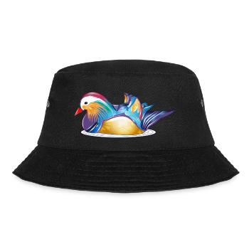 Colourful mandarin duck on the water – colourful elegance - Bucket Hat - black - Front - Lela (165cm)