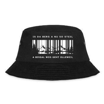 Is da Berg a nu so steil a bissal wos geht ollewei - Bucket Hat - Schwarz - Vorne - Lela (165cm)