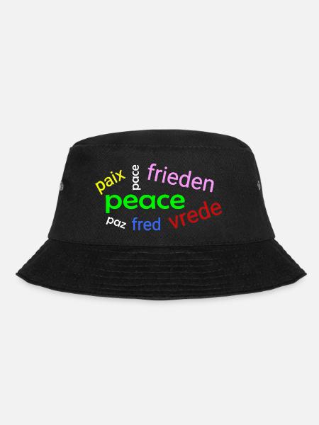 Frieden Wortwolke - Bucket Hat - Schwarz