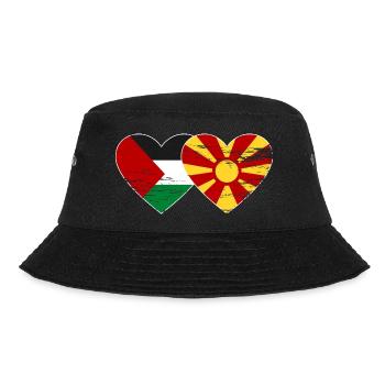 Palästina Mazedonien Flagge used - Bucket Hat - Schwarz - Vorne - Lela (165cm)