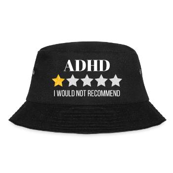 Innovatives Grafikdesign für ADHS-Bewusstsein - Bucket Hat - Schwarz - Vorne - Lela (165cm)
