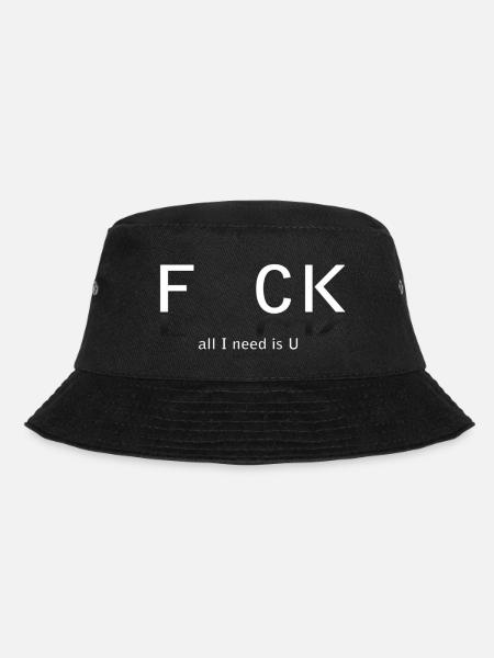 Provokante Textgestaltung mit Slogan - Bucket Hat - Schwarz