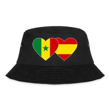 Spanien Senegal Flagge Herz - Bucket Hat - Schwarz - Vorne - Lela (165cm)