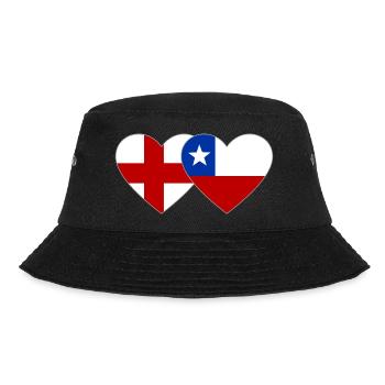 Sweden Chile Flag Heart - Bucket Hat - black - Front - Lela (165cm)