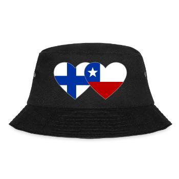 Finnland Chile Flagge Herz - Bucket Hat - Schwarz - Vorne - Lela (165cm)