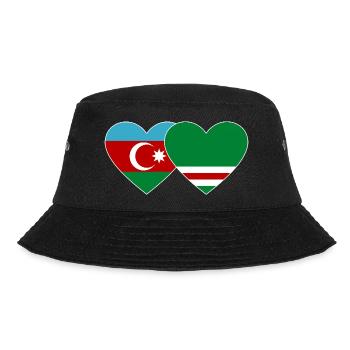 Aserbaidschan Tschetschenien Flagge Herz - Bucket Hat - Schwarz - Vorne - Lela (165cm)