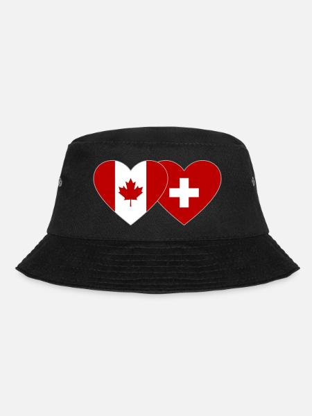 Canada Suisse Drapeau Coeur - Bob - noir
