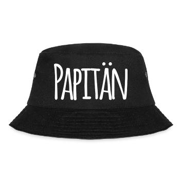 Papitän Lustiges Wortspiel Kapitän Papa Anker - Bucket Hat - Schwarz - Vorne - Lela (165cm)
