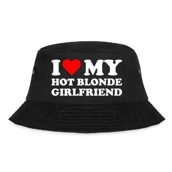 Ich liebe meine blonde Freundin - Bucket Hat - Schwarz - Vorne - Lela (165cm)