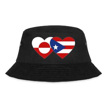 Groenland_Costa_Rica_Flagge_Herz - Bucket Hat - black - Front - Lela (165cm)