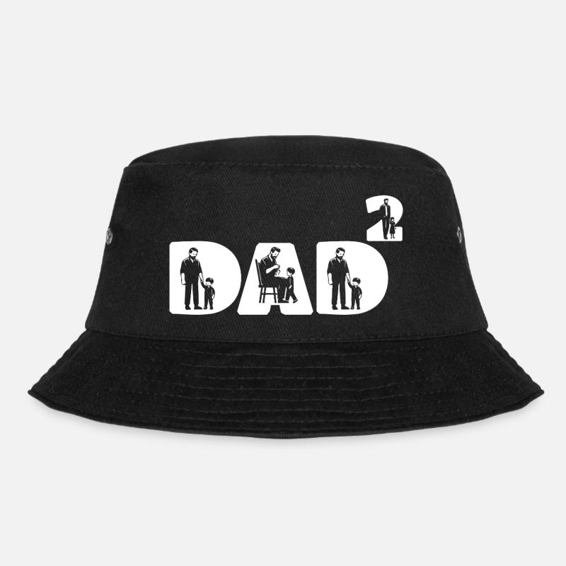 Dad High 2 Twins Double Daddy Dad T-Shirt - Bucket Hat - black