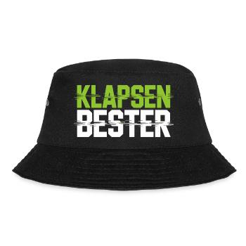 Klapsenbester Durchgeknallt Irrenhaus Büro Spruch - Bucket Hat - Schwarz - Vorne - Lela (165cm)