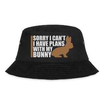 Sorry I Can't I Have Plans With My Bunny Hase Logo - Bucket Hat - Schwarz - Vorne - Lela (165cm)