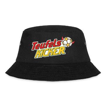 Teufelskicker Logoschriftzug Mit Fußball - Bucket Hat - Schwarz - Vorne - Lela (165cm)
