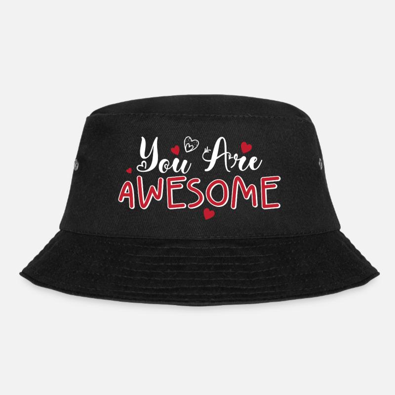 You Are Awesome Hearts Skript - Bucket Hat - Schwarz
