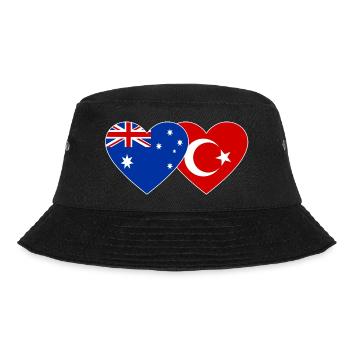 Australien Türkei Flagge Herz - Bucket Hat - Schwarz - Vorne - Lela (165cm)