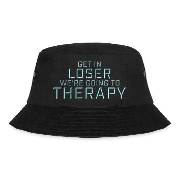 Get In Loser We're Going To Therapy Therapie Logo - Bucket Hat - black - Front - Lela (165cm)