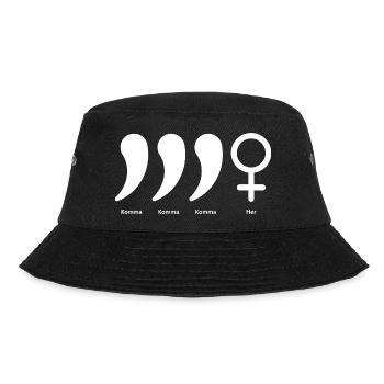 KOMMA KOMMA KOMMA HER – JGA PARTY MALLE DESIGN - Bucket Hat - Schwarz - Vorne - Lela (165cm)