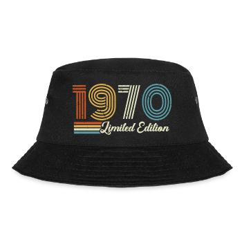 56. Geburtstag 1970 Jahrgang 1970  - Bucket Hat - Schwarz - Vorne - Lela (165cm)