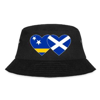 Curaçao Scotland flag heart used - Bucket Hat - black - Front - Lela (165cm)
