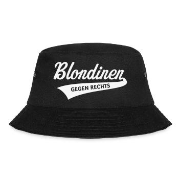 Blondinen Gegen Rechts (Blondine / Blond / White) - Bucket Hat - Schwarz - Vorne - Lela (165cm)