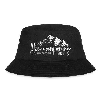 Alpenüberquerung 2026 München Venedig - Bucket Hat - Schwarz - Vorne - Lela (165cm)