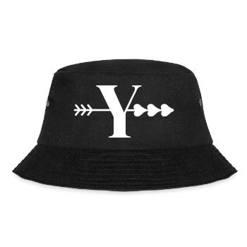 Buchstabe y Pfeil Herz - Bucket Hat - Schwarz - Vorne