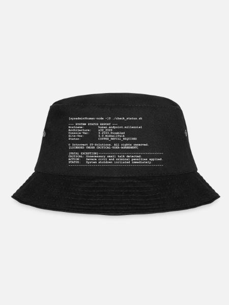 Lustiges IT-Systemadministrator-Terminaldesign - Bucket Hat - Schwarz