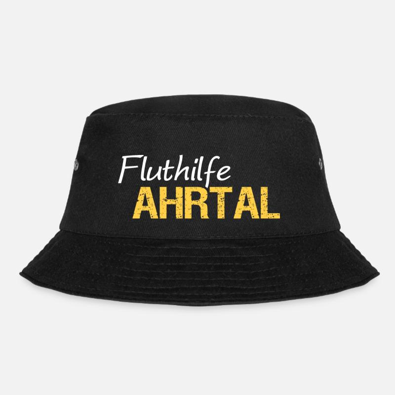 Fluthilfe Ahrtal Flut Helfer Hochwasser Eimerkette - Bucket Hat - Schwarz