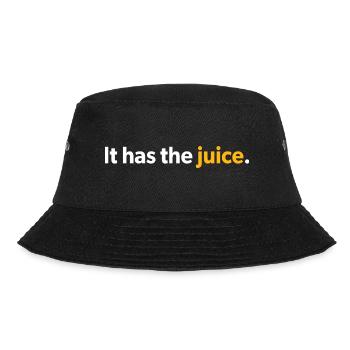 "It has the juice." in weiß und gelb - Bucket Hat - Schwarz - Vorne - Lela (165cm)