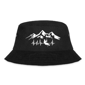 Mountaineers Heartbeat Mountain Mountains Mountaineering ECG - Bucket Hat - black - Front - Lela (165cm)