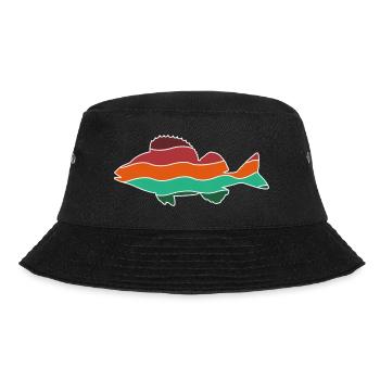 Perch Fish Fishing Predatory Fish Silhouette Nature - Bucket Hat - black - Front - Lela (165cm)