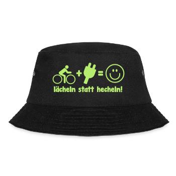 E-Bike Pedelec lustiges Geschenk Fahrrad eMTB Rad - Bucket Hat - Schwarz - Vorne - Lela (165cm)