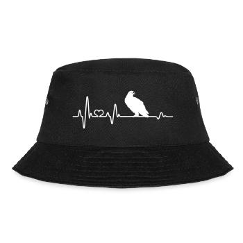 Heartbeat eagle bird of prey ECG pulse beat - Bucket Hat - black - Front - Lela (165cm)