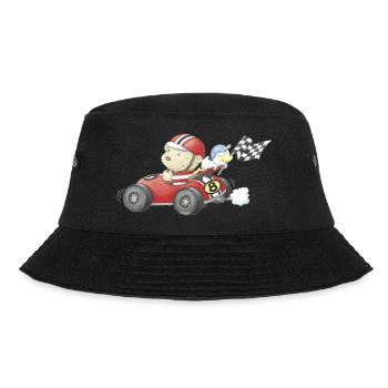 PP_Rennfahrer_01 - Bucket Hat - Schwarz - Vorne - Lela (165cm)