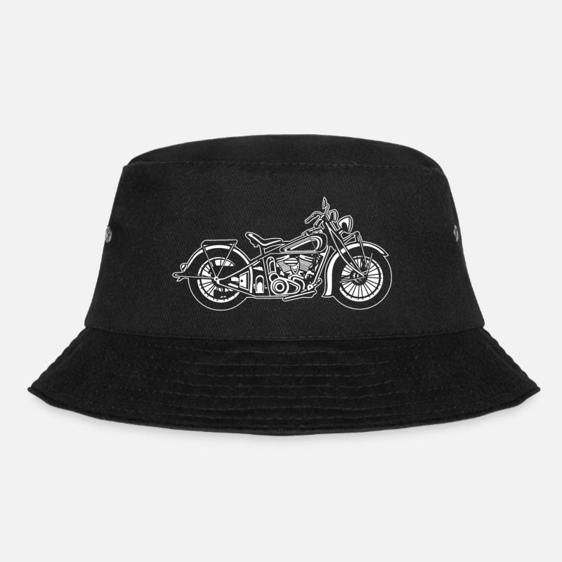 Chopper / Bobber Motorrad 03_weiß - Bucket Hat - Schwarz