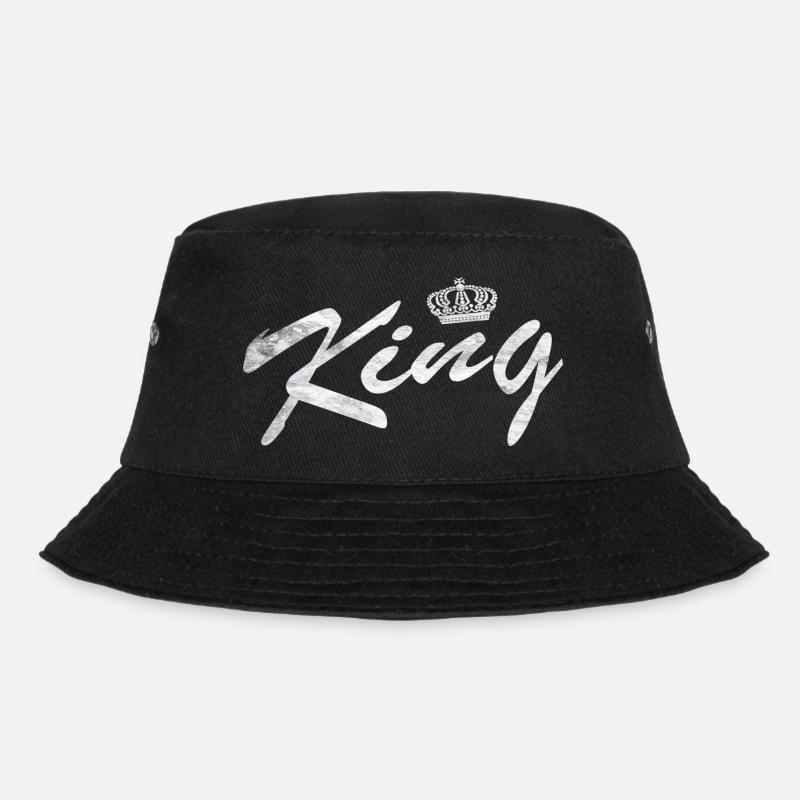 King Partnerlook King & Queen Geschenk - Bucket Hat - Schwarz