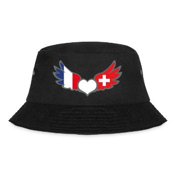 Drapeaux Français et Suisse Flag France et Suisse - Bob - noir - Devant - Lela (165cm)