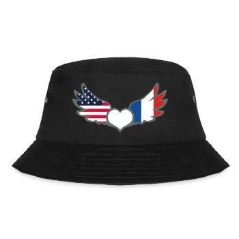 Drapeaux Français et American Flag France USA - Bob - noir - Devant - Lela (165cm)