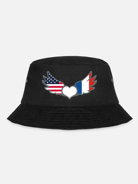 Drapeaux Français et American Flag France USA - Bob - noir