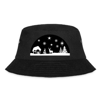 Winter, Weihnachten - Bucket Hat - Schwarz - Vorne - Lela (165cm)