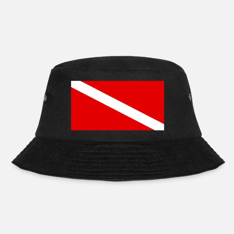 Taucherflagge Diving Flag - Bucket Hat - Schwarz