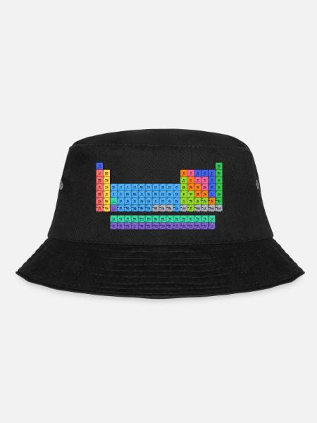 Farbiges Periodensystem - Bucket Hat - Schwarz